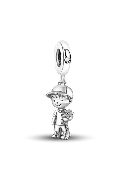 choice2 TCE0585P4 925 Sterling Silver Cute Girl Love Heart Shaped Boy Charms ...