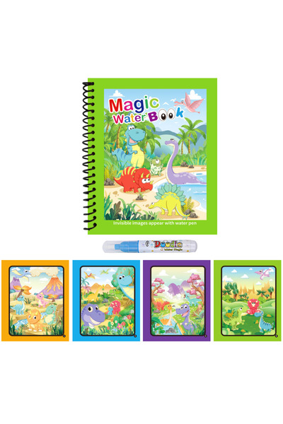Choice6 9 Reusable Water Drawing Book with Refillable Water Pen Magic Water G...