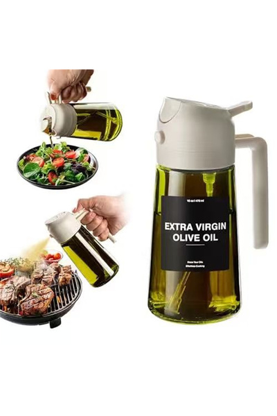 Choice4 1pcs White Olive Oil Dispenser,Sprayer for Cooking 2 in 1- Spray and ...