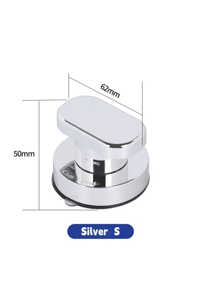 Choice5 Silver S Strong Suction Cup Glass Door Handle,Drill-free Washable Reu...