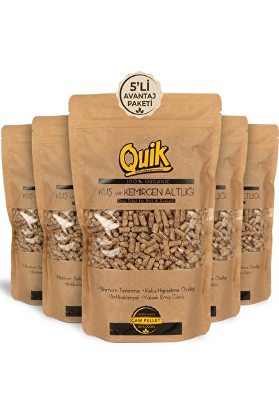 Quik Kemirgen ve Kuş Altlığı 750 Gr x 5 Adet Doğal Talaş Kafes Altlığı Emici ...