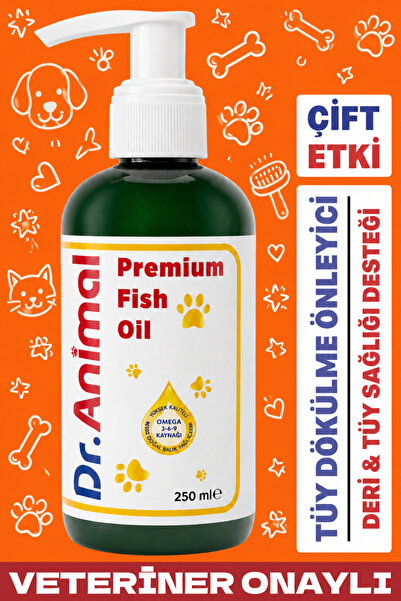 Dr. Animal Kedi ve Köpekler için Tüy Sağlığı Destekleyici Omega 3 ve 6 (EPA, ...