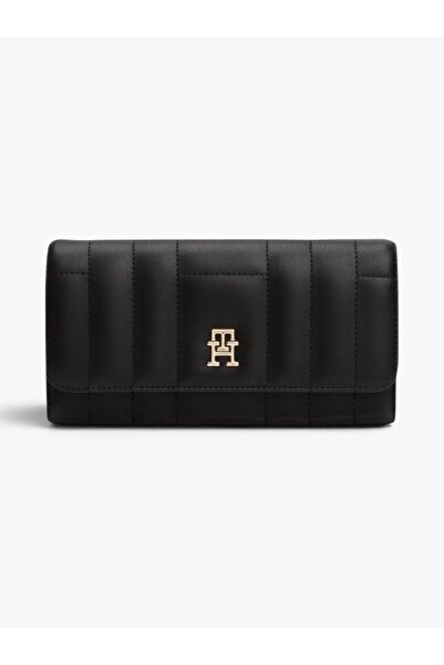 Tommy Hilfiger Th Feminine Lrg Flap Women's Black Wallet - Aw0Aw17475