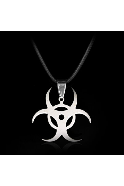 Choice N066-leather Biochemical Crisis Symbol Stainless Steel Necklace Pendan...