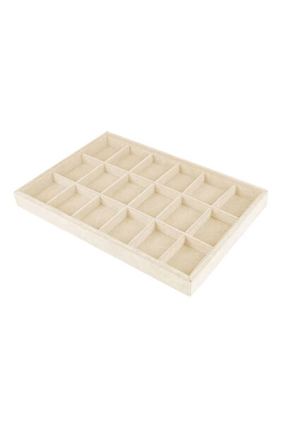 Choice beige 18grids 1pc Multiple Styles Velvet Jewelry Dispaly Tray Necklace...