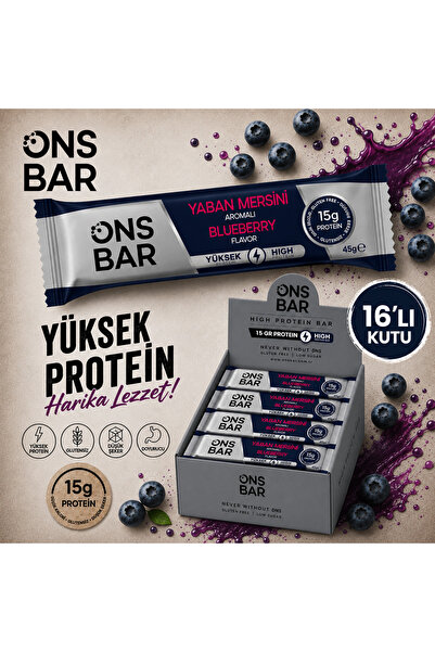 OnsBar High Protein Bar ONSBAR Yaban Mersini Aromalı Yüksek Protein Bar 45g x...