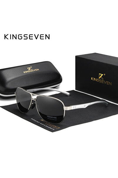 Choice نظارات شمسية أخرى KINGSEVEN مستقطبة من الألومنيوم باللون الرمادي الفضي...