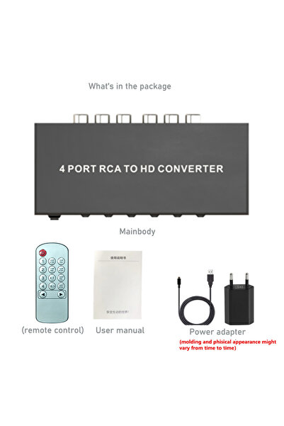 Choice EU Power RCA to HDMI 1080P Converter Switch 4 in 1 out Composite AV to...