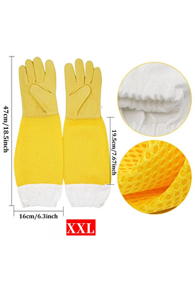 Choice5 XXL 1 Pair Beekeeping Gloves Sting Sheepskin Long Gloves For Beekeepe...