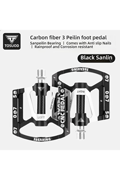 Choice black CF TOSUOD Bearing Bicycle Pedal CNC Aluminum Alloy Anti Slip MTB...