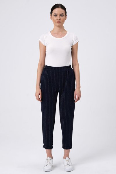 ALEXANDERGARDI بنطلون مخطط بخصر مطاطي (B22-136A)
