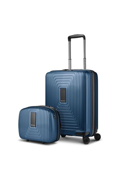 REDOLZ Essentials 14 Kofferset 2 tlg. Kabinentrolley mit Dehnfalte & Beautycase