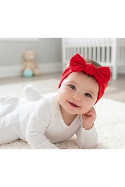 Babygiz Baby Girl Children's Bow-Tie Hairband, 100% Cotton Combed Cotton, Non-Slip, Ultra Flexible Soft Headband