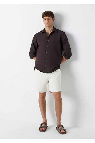 Mavi M Nakış DetaylıKahverengi Gömlek Loose Fit / Bol Rahat Kesim 0212140-70220