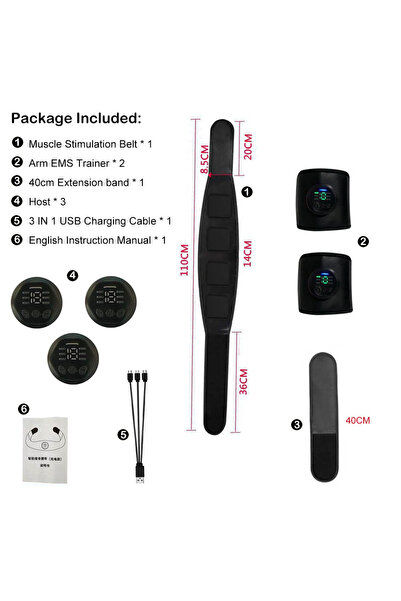 choice2 4pcs 1Set Electric EMS Muscle Stimulation Belt Set ABS Trainer Abdomi...