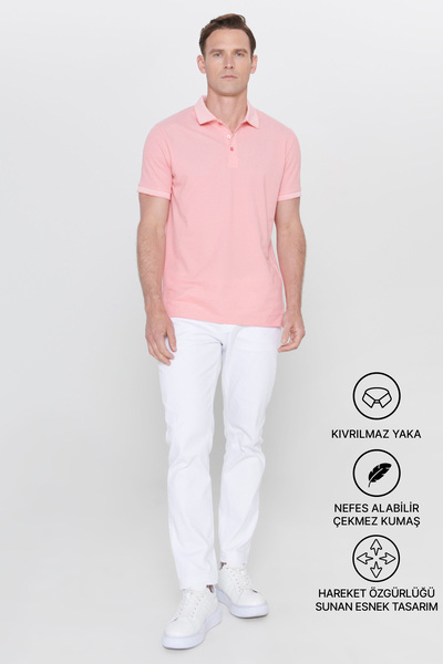 AC&Co / Altınyıldız Classics Nicht schrumpfendes Slim-Fit-T-Shirt aus Baumwol...