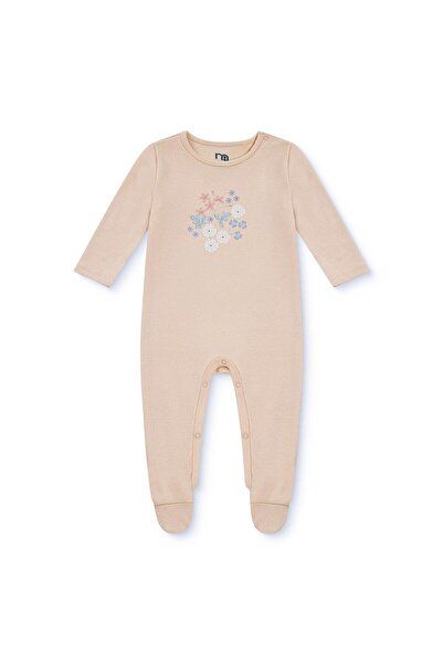 MOTHERCARE Kız Bebek Tulum Çiçek Baskılı Fermuarlı Bisiklet Yaka Uzun Kol Pat...
