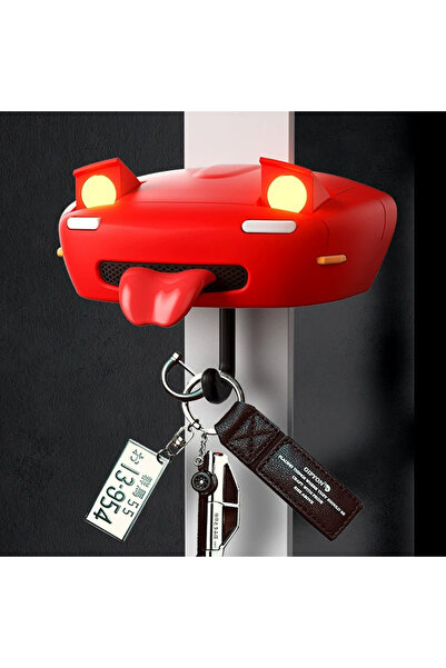 choice2 حامل مفاتيح إبداعي على شكل مصباح أمامي لسيارة AE86 باللون الأحمر مع إ...