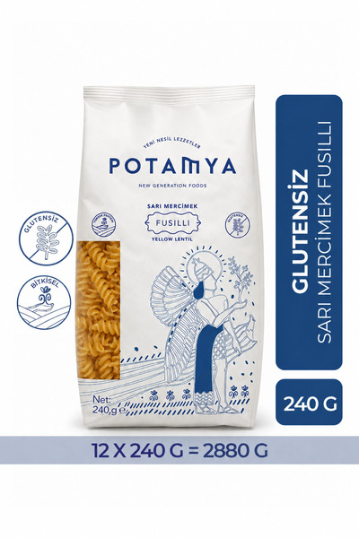 POTAMYA Glutensiz Sarı Mercimek Fusilli 240g