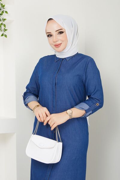 Pamuk Butik بدلة نسائية من قماش الدنيم مكونة من قطعتين مع بنطلون