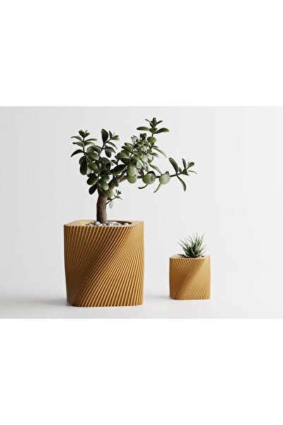Sani Ghiveci decorativ Sani, Corba, mediu 115 x 115 x 112 mm, Auriu