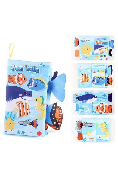 Choice ocean Baby Cloth Book Toys Cartoon Animals Tail Educational Ringed Pap...