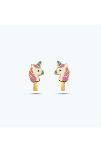 Altınbaş Altın Çocuk Unicorn Küpe