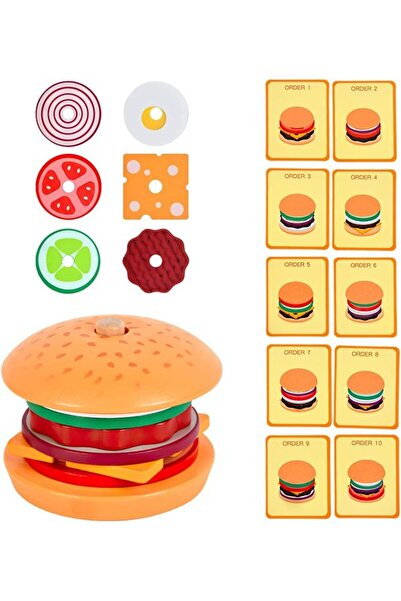Choice NB220C1-Hamburg Wooden Hamburg Sandwich Stacking Toys for Toddlers and...
