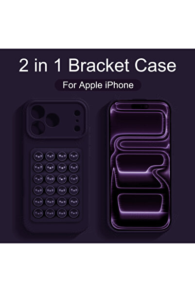 Choice iPhone 11 Pro Dark purple Silicone Suction Cup Holder Case For iPhone ...