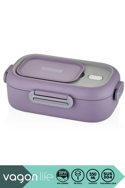 Vagonlife Bento 550ml Lunchbox New Collection Single Layer 2 Compartments Sta...