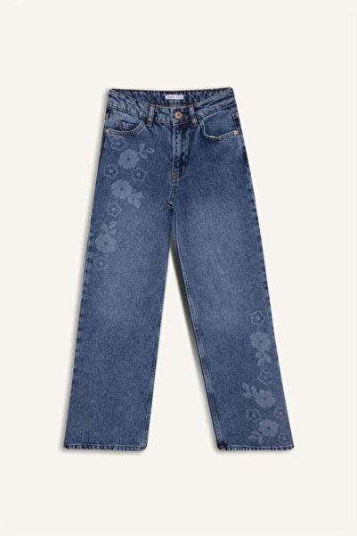 DeFacto 100 % Baumwolle, gerade geschnittene, weit geschnittene Jeanshose mit...