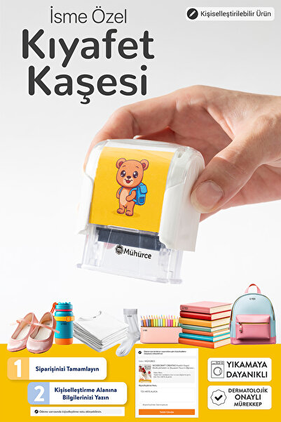 MÜHÜRCE Kıyafet Kaşesi Okul Kaşesi Özelleştirilebilir ve Dayanıklı Tasarım Öğ...