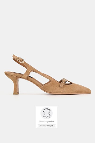 TUNAELLİ Women's Mink Suede Genuine Natural Leather Shoes, Size 35-41, Open B...