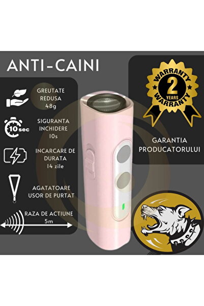 StartONTeam Dispozitiv profesional cu ultrasunete pentru lătrat, pentru alungarea și speria câinii și pisicile, roz
