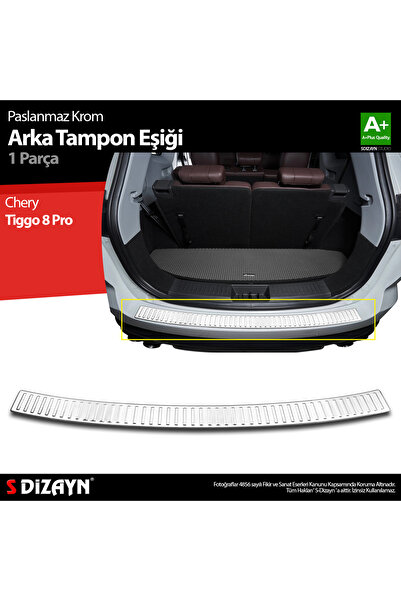 S Dizayn S-Dizayn Chery Tiggo 8 Pro Krom Arka Tampon Eşiği 2022 Üzeri A+ Kali...