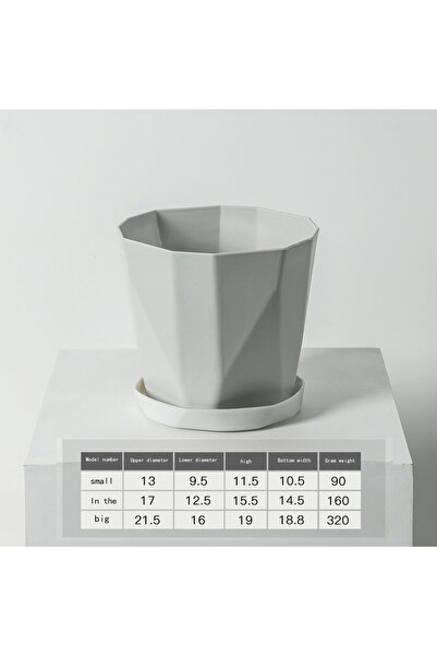 Choice3 S light gray Plastic Flower Pots for Indoor and Outdoor, Large-Diamet...