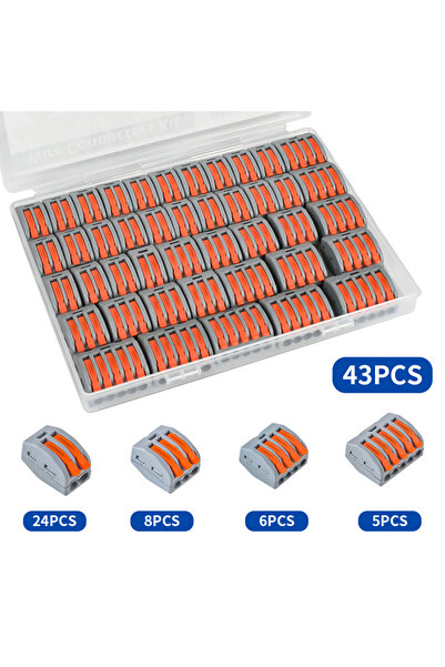 Choice CMK41-43pcs-Kit JINH 43pcs Box Electrical Lever Wire Connectors Electr...