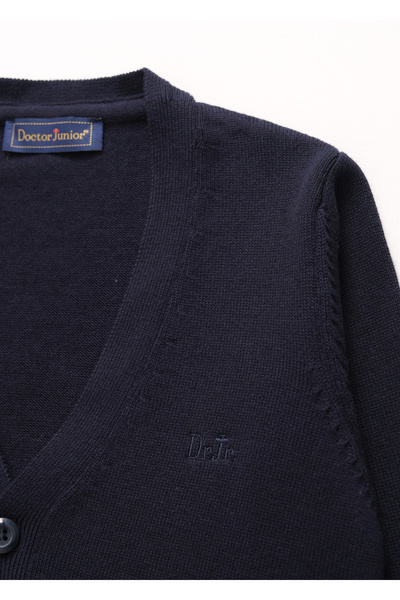 Doctor junior Boy's Buttoned Navy Blue School Cardigan