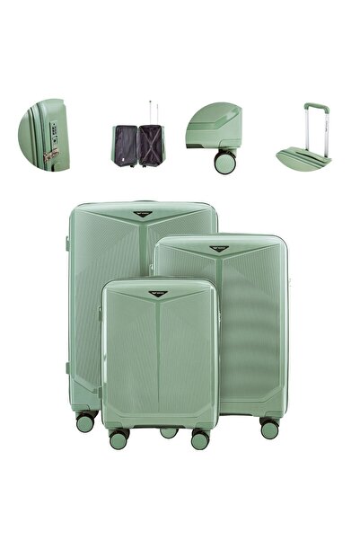 WINGS BRAND Set de 3 valize Wings COCKATIEL din polipropilenă VERDE MILITAR