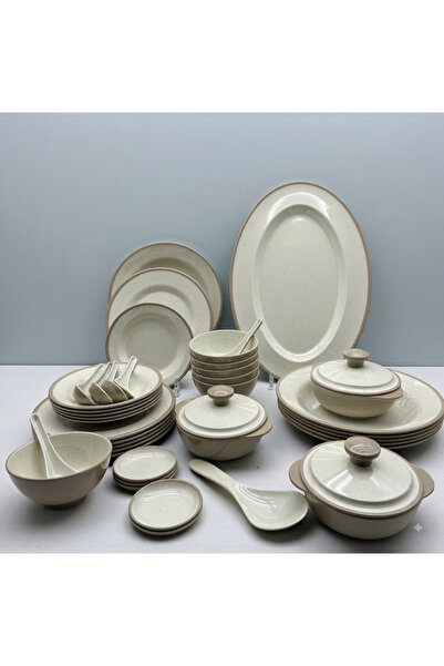 cc bin shihon Melamine dinner set, two colors, 40 pieces, for 6 people, break...