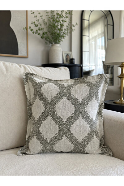 Decamor home Ecru Khaki Green Throw Pillow Cover 1 Piece