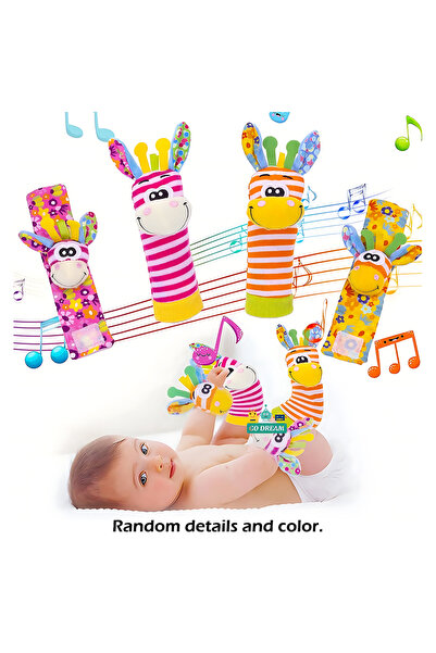 Choice Colorful-donkey 4pcs Baby Rattle Toys Cute Stuffed Animals Wrist Rattl...