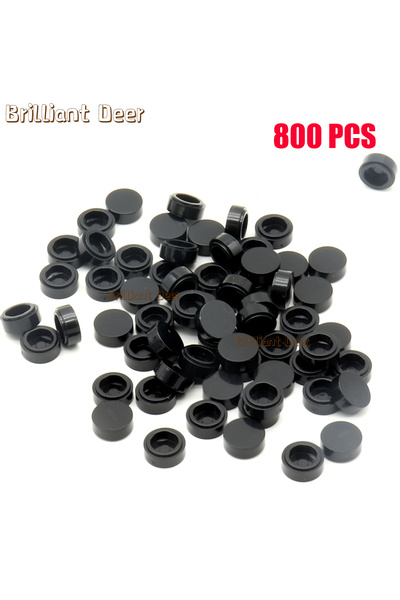 Choice10 Black 800PCS FLAT Tile 1x1 Dots Round Bricks 35381 98138 MOC DIY Bui...
