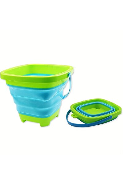Choice Green Foldable Beach Bucket Silicone Collapsible Toy Buckets for Kids ...