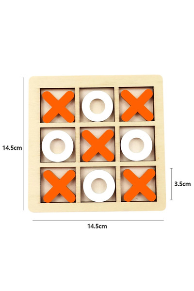 Choice Orange Wooden XO Tic Tac Toe Game Mini Chess Board Interaction Puzzle ...