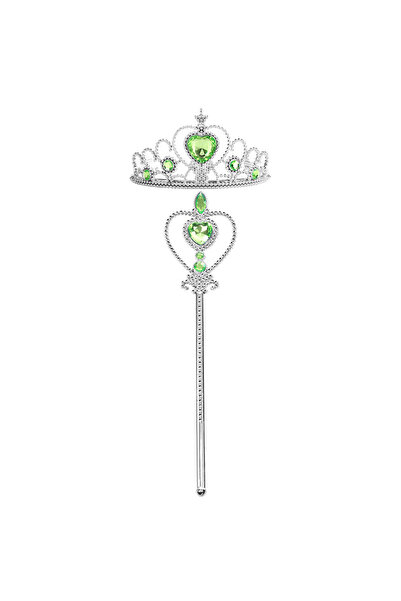Choice GreenHeart15 Kids Rhinestone Tiara Crown and Magic Wand with Glitter C...