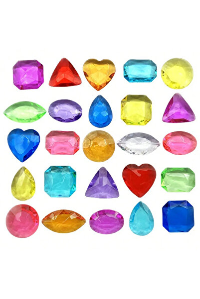 Choice 100PCS 100pcs DIY Pirate Treasure Gem Toys Fake Acrylic Sparkling Gem ...