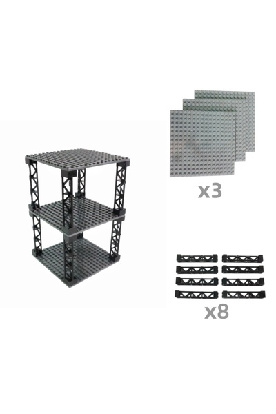 Choice gray Double Side Baseplates Durable 3pcs Building Blocks Toys Creative...