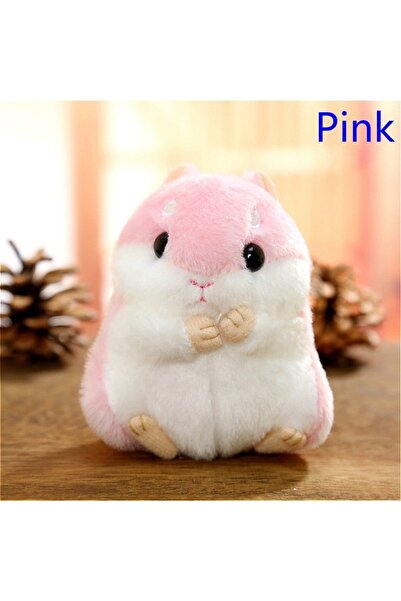 Choice Pink Kawaii Cute Soft Hamster Keyrings Keychains Faux Rabbit Fur Pompo...