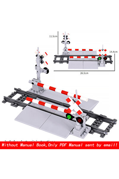 Choice Style 03 MOC Creative Expert City Train Traffic lights Railing Crossin...